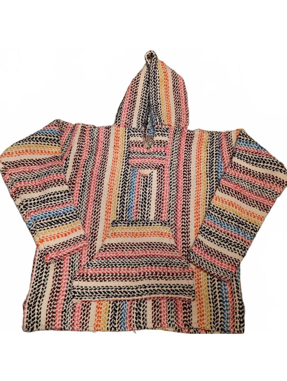 Women's Small - Baja Joe Mexican Multicolor Striped Baja Hoodie
